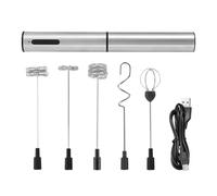 Dispositivo De Mano De Espuma De Leche - 3 Pasos Mezclador Barras Batidor De Acero Inoxidable | Mezclador De Bebida Café Eléctrico Recargable Engarzador Cuchillo Sweep