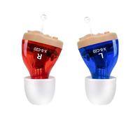 Dispositivo de mejora de sonido intrauditivo para personas mayores, auriculares de sonido de voz, auricular izquierdo azul y auricular derecho rojo