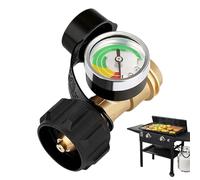 Dispositivo de monitor de nivel de combustible: indicador portátil, máquina de medición de tanque de propano | Escala codificada en color, latón de gallina de latón sólido para re