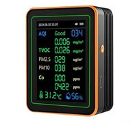 Dispositivo de monitoreo de aire 12 en 1 fácil de usar con pantalla TFT, pistas PM2 5, PM10 y otras métricas de aire esenciales (MT22 negro)