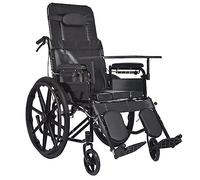 Dispositivo de movilidad estándar para adultos, silla de ruedas plegable reclinable ligera con reposapiés y reposabrazos extraíbles, asiento de 18 pulgadas para usuarios discapacitados