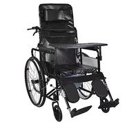 Dispositivo de movilidad estándar para adultos, silla de ruedas plegable reclinable ligera con reposapiés y reposabrazos extraíbles, asiento de 18 pulgadas para usuarios discapacitados