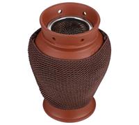 Dispositivo de Moxibustión Portátil de Barro Rojo Rejilla | Agujeros Múltiples y Anti-ceniza, Uso Manual para Abdomen y Brazos, Color Rojo, Funda de Color Aleatorio Estilo Aleatorio