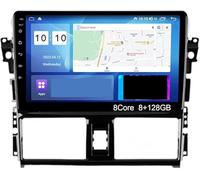 Dispositivo de navegación para automóviles Radio estéreo para Coche Android 15 para Toyota para Vios con Enlace de Espejo, Bluetooth y navegación GPS(8 Core 4g+WiFi 8g+128g)