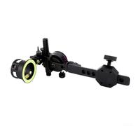 Dispositivo de observación mecánico para camping, senderismo, 6 vías ajustable hacia arriba, abajo, izquierda, derecha, delantera, trasera, montaje de mira de metal, color negro