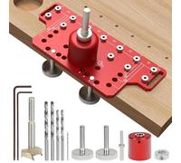 Dispositivo de perno de estante y dispositivo de bisagra de 35 mm, Dispositivo de perforación de perno de estante 2 en 1, Plantilla de perforación para muebles con taladros de 5 mm y 1/4 pulgada, Disp