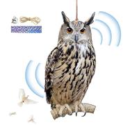 Dispositivo de protección antipájaros de granja para la agricultura y el jardín, espantapájaros 2D de búhos como colgante de defensa - colgante decorativo con campana, falso para ahuyentar pájaros