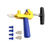 Dispositivo de puntuación manual para azulejos y espejos con geometría optimizada para orientación de borde recto y propagación limpia de fracturas (azul)