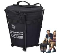 Dispositivo de refrigeración de cubo aislado, cubo para hielo de camping, cubo de almacenamiento de camping plegable de 20 litros, barril plegable montado en coche para