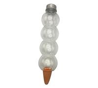 Dispositivo de riego automático con punta de arcilla, botella transparente de 520 ml de capacidad, alimentador de agua para plantas de calabaza alargada para cuidado de vacaciones, bebedero para de