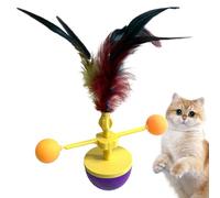 Dispositivo de rotación felina - giratorio de plumas, Gadget de caza con movimiento cinético, soporte de compromiso giratorio mecánico | Juego sano para salón de pisos de animales domésticos