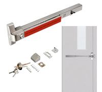 Dispositivo de Salida Antipánico con Barra de Empuje,Barras Antipánico Comerciales de Acero Inoxidable para Puertas de Salida de Emergencia,Barra con Llave Y Alarma para Puert(Size:41.3",Color:Alarma)