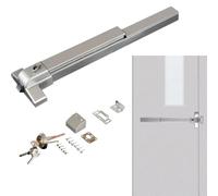 Dispositivo de salida de pánico - Cerradura de puerta comercial de acero inoxidable con alarma para salidas de emergencia, se adapta a puertas de 26 pulgadas de ancho