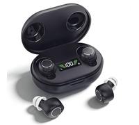 Dispositivo de sonido recargable para personas mayores y adultos, dispositivo de audio digital con auriculares intrauditivos ligeros de 3.2 g, encendido antiaullidos, controles táctiles y funda de