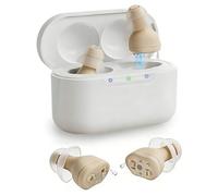 Dispositivo de sonido recargable para personas mayores y adultos, dispositivo de sonido invisible con 7 almohadillas de silicona de diferentes tamaños, diseño invisible intraural, excelencia de sonido