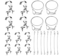 Dispositivo de Suspensión,Truss Clamps Aluminio,Truss Clamp Abrazadera para Luces de Escenarios,10PCS Diámetro 30-52mm Con 10 cuerdas de seguridad 80 mm de longitud Máxima de 115kg para Cabeza Móvil