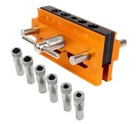 Dispositivo de tacos de centrado - Juego de dispositivo de tacos, bloque de perforación portátil, ensanchamiento de madera para taladrar, guía de taladro, guía de taladro, guía de taladros con ancho