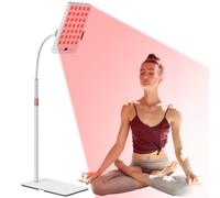 Dispositivo de terapia de luz roja, rojo 660 nm e infrarrojo cercano 850 nm, paneles de terapia de luz de cuerpo completo con 140 LED (soporte de suelo 140 LED)