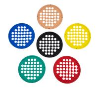 Dispositivo de terapia manual CanDo Web de l tex de 18 cm de di metro (color tostado, amarillo, rojo, verde, azul y negro)