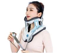 Dispositivo de tracción cervical para el cuello, bomba de aire ajustable inflable, 8 bolsas de aire integradas, estirador de cuello para alivio del dolor cervical y relajación