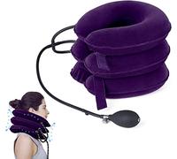 Dispositivo de tracción cervical para el cuello, estirador de cuello inflable, almohada de tracción de descompresión de cuello, cuello estirador para alineación de la columna vertebral (morado)