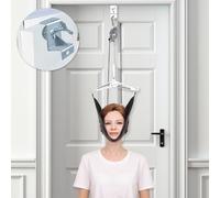 Dispositivo de tracción cervical para el cuello sobre la puerta, sin necesidad de bolsa de mano o de agua, estirador de cuello portátil, terapia física eficaz en el hogar para aliviar el dolor de
