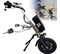 Dispositivo de tracción de silla de ruedas, accesorio de silla de ruedas de bicicleta de mano eléctrica de 500 W, kit de conversión de silla de ruedas eléctrica, con luz delantera y sistema