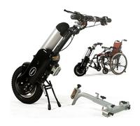 Dispositivo de tracción de silla de ruedas de 12 pulgadas - luz delantera + 3 velocidades + pantalla LCD, accesorio de silla de ruedas de bicicleta de mano eléctrica de 12 pulgadas (alcance: