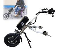 Dispositivo de tracción de silla de ruedas de 500 W, accesorio de silla de ruedas de bicicleta de mano eléctrica, con luz delantera, sistema de amortiguación, tweeter, batería de 48 V 15 Ah