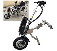Dispositivo de tracción para silla de ruedas, accesorio de silla de ruedas de bicicleta de mano eléctrica de 500 W, kit de conversión de silla de ruedas eléctrica con luz delantera y sistema