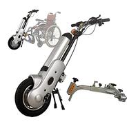 Dispositivo de tracción para silla de ruedas de 12 pulgadas, accesorios de tracción delantera de bicicleta de mano de 400 W, kit de conversión de silla de ruedas eléctrica con luz delantera,