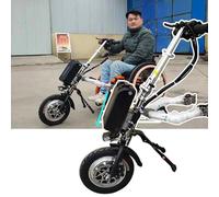 Dispositivo de tracción para silla de ruedas de 500 W, accesorio de silla de ruedas de bicicleta de mano eléctrica, 3 velocidades/con luz delantera + sistema de amortiguación + tweeter, ba