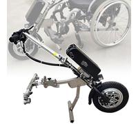 Dispositivo de tracción para silla de ruedas de 500 W, batería de 48 V y 17 Ah, conversión de accesorio de silla de ruedas de bicicleta de mano eléctrica, con luz delantera/ruedas de 12 ",