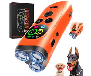 Dispositivo disuasorio de ladridos de perro, dispositivo ultrasónico anti ladridos con pantalla LCD a color, 7 modos de alcance de hasta 35 pies, corrige el mal comportamiento en interiores y