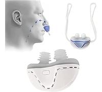 Dispositivo Eléctrico Antirronquidos CPAP, Dispositivo Antirronquidos De Ayuda Antirronquidos De Silicona, Dispositivos De Solución De Ronquidos Recargables Mini USB Para Hombres / Mujeres,Blanco