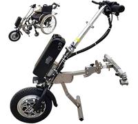 Dispositivo eléctrico de tracción para silla de ruedas con ruedas de 12 pulgadas, amortiguador de golpes, luz delantera, batería de 48 V y 17 Ah, kit de conversión de bicicleta de mano de 3