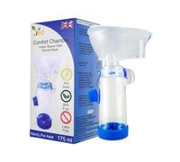 Dispositivo espaciador antiestático Inhaler Spacer, cámara de inhalador, uso con inhalador de dosis medida, sin BPA ni látex para adultos. (Azul) (OOS)