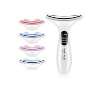 Dispositivo facial antiarrugas, herramienta de modelado facial 4 en 1, microcorriente, luz roja, masaje térmico, dispositivo reafirmante de