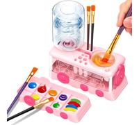 Dispositivo limpiador automático de limpieza de pinceles con sistemas de circulación de agua para un mantenimiento eficiente del pincel artístico para limpiador de pintor con bandeja de pintura