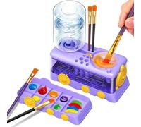 Dispositivo limpiador automático de limpieza de pinceles con sistemas de circulación de agua para un mantenimiento eficiente del pincel artístico para limpiador de pintor con bandeja de pintura