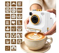 Dispositivo manual de arte latte con forma de cámara retro para café | Diseñador mecánico de patrones en espuma de leche para capuchino y chocolate caliente