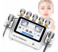 Dispositivo multifuncional cuidado piel con HIFU 7D, lifting facial con capa SMAS, reducción líneas finas, eliminación arrugas, 7 niveles profundidad, 20000 pulsos por cartucho.