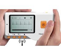 Dispositivo portátil de ECG Bluetooth 30 segundos, medición manual, medición de larga duración, 22 horas, con cable ECG para el hogar, fibrilación auricular, incluye software de evaluación de PC