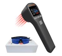 Dispositivo portátil de terapia con luz roja 4x808nm+16x650nm Dos longitudes de onda de luz infrarroja cercana para el alivio del dolor de rodilla codo, relajación muscular y recuperación,Negro