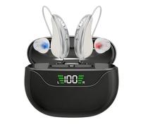 Dispositivo potenciador de sonido recargable para personas mayores y adultos, dispositivo de audio digital con control de volumen, pantalla digital HD, escucha un sonido claro, cómodo de llevar (negro