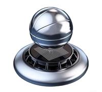 Dispositivo solar de aromaterapia para coche con rotación de 360 grados para distribución de aromas frescos (plateado)