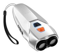 Dispositivo ultrasónico anti ladridos recargable LED linterna doble sensor anti ladridos perro entrenamiento corregir el mal comportamiento de mascotas (blanco)