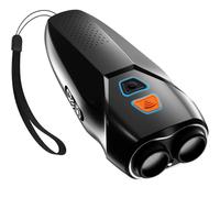 Dispositivo ultrasónico anti ladridos recargable LED linterna doble sensor anti ladridos perro entrenamiento corregir mal comportamiento de mascotas (negro)