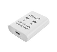 Dispositivo USB para compartir impresora, concentrador divisor de conmutación KVM manual de 2 puertos, 2 en 1, blanco