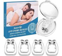 Dispositivos antironquidos, tapón de ronquidos de silicona, clip para nariz antironquidos, los mejores ayudas para dormir para respirar natural y dormir cómodo para hombres y mujeres, 4 unidades